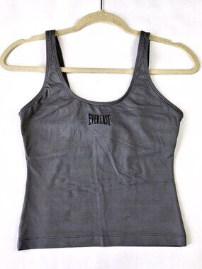 Everlast Womens Sz M Tankini Top Swimwear Gray Scoop Neck Crop Tank Top Stretchy